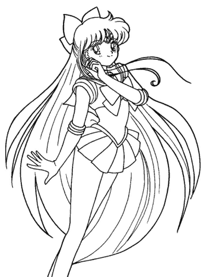Coloriage Sailor Venus dans Sailor Moon
