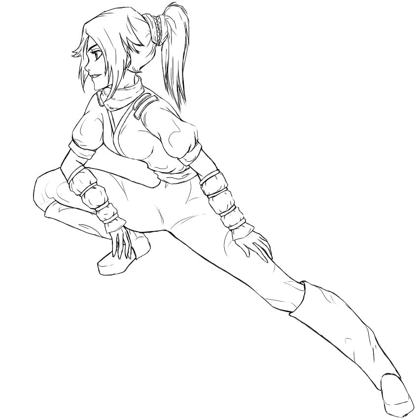 Coloriage Yoruichi Shihouin Esquisser