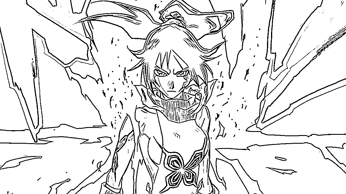 Coloriage Yoruichi Shihouin pouvoir
