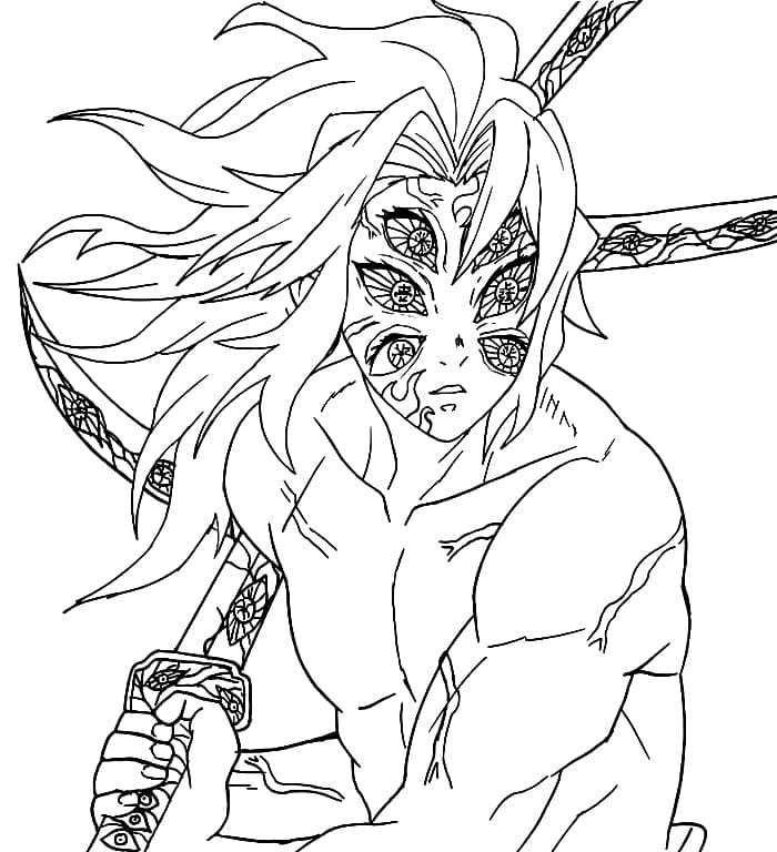 Coloriage Cool Kokushibo
