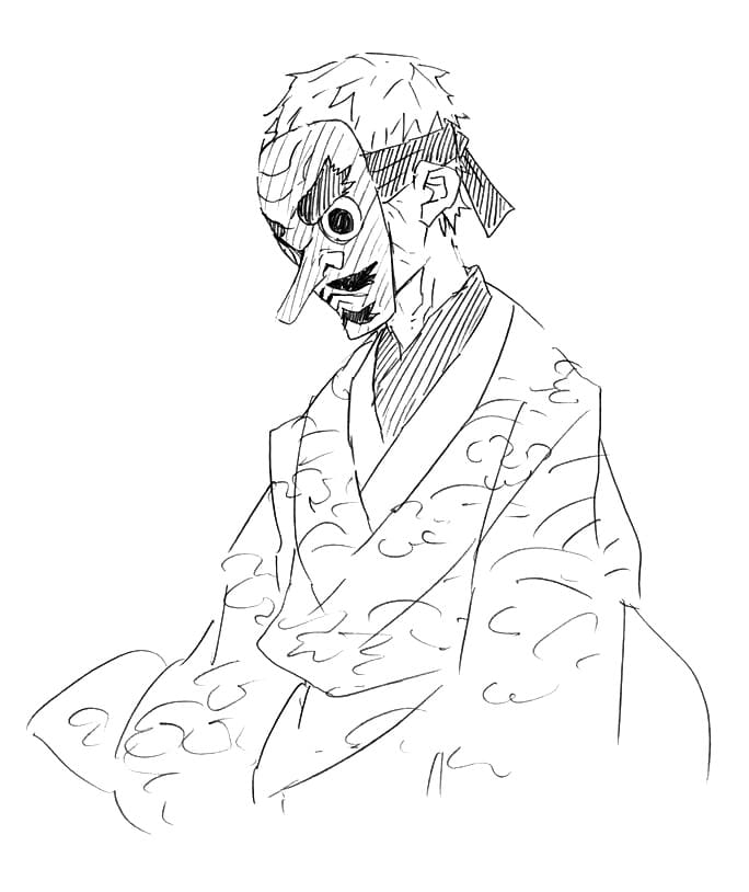Coloriage Croquis de Sakonji Urokodaki