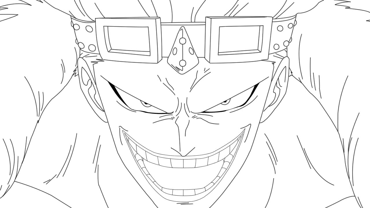 Coloriage Eustass Kidd en train de rire