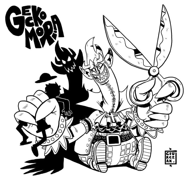 Coloriage Gecko Moria maléfique
