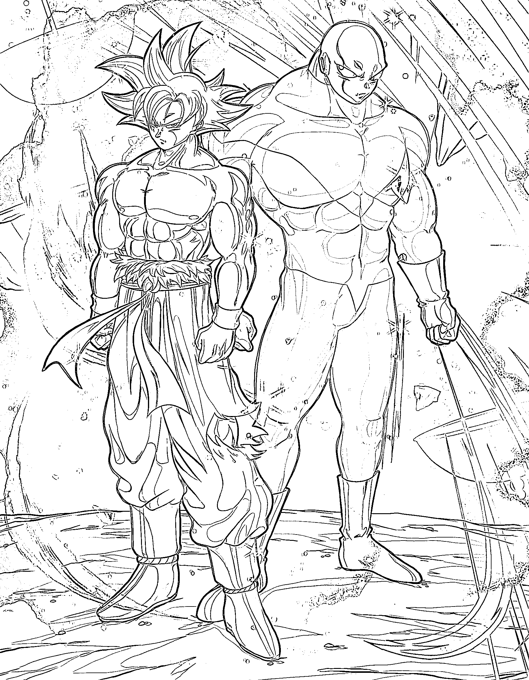 Coloriage Jiren et Goku