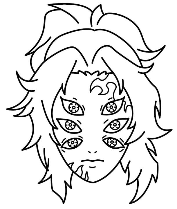 Coloriage Kokushibo Affronter