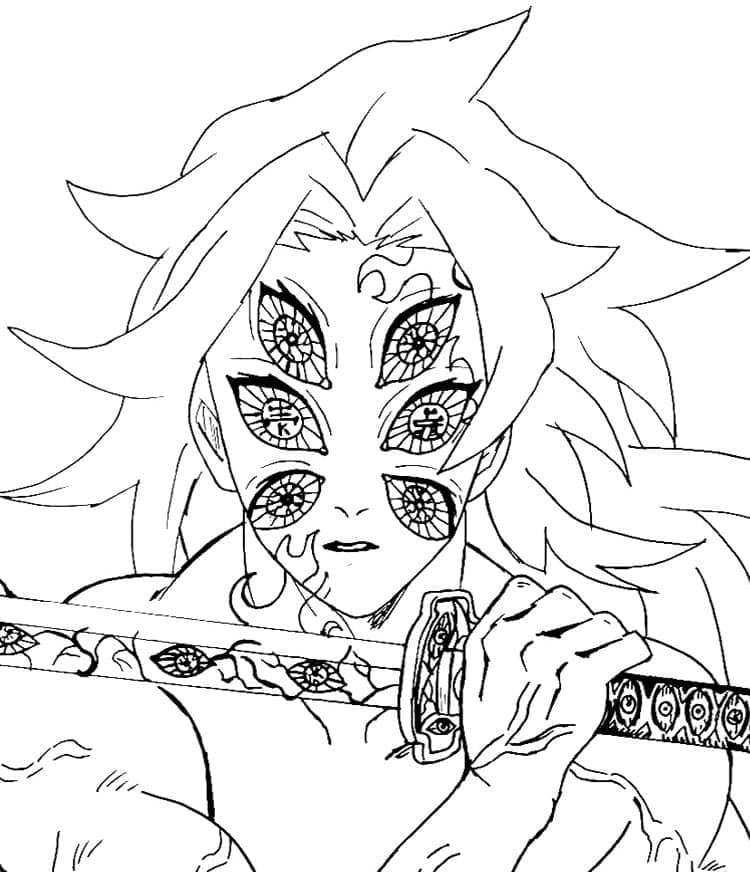 Coloriage Kokushibo