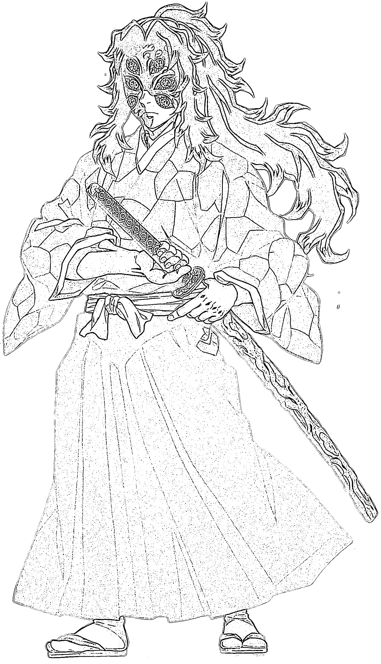 Coloriage Kokushibo debout