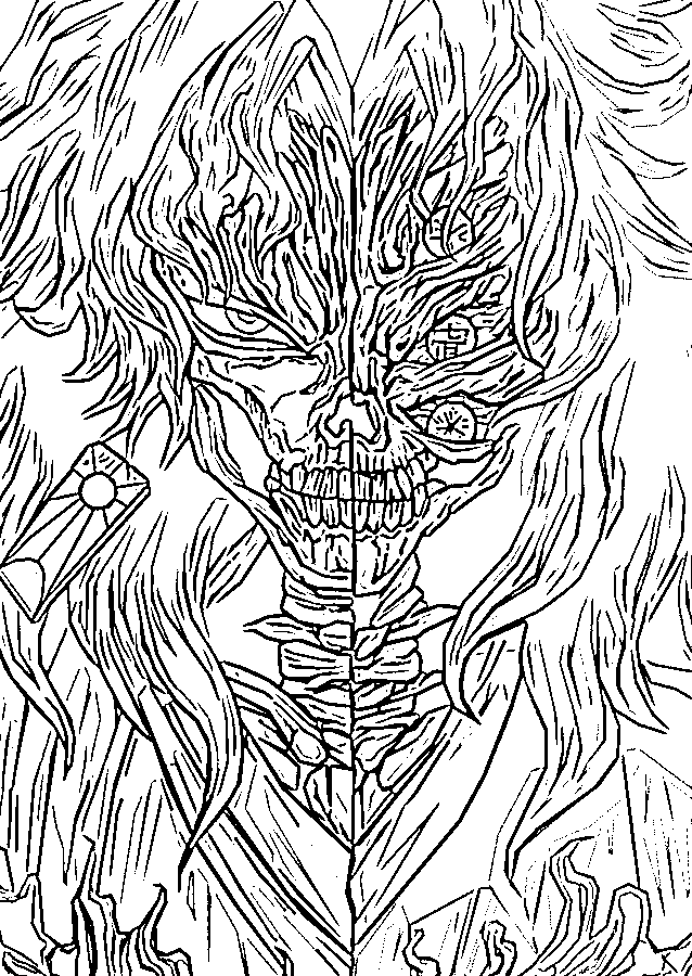 Coloriage Kokushibo démon