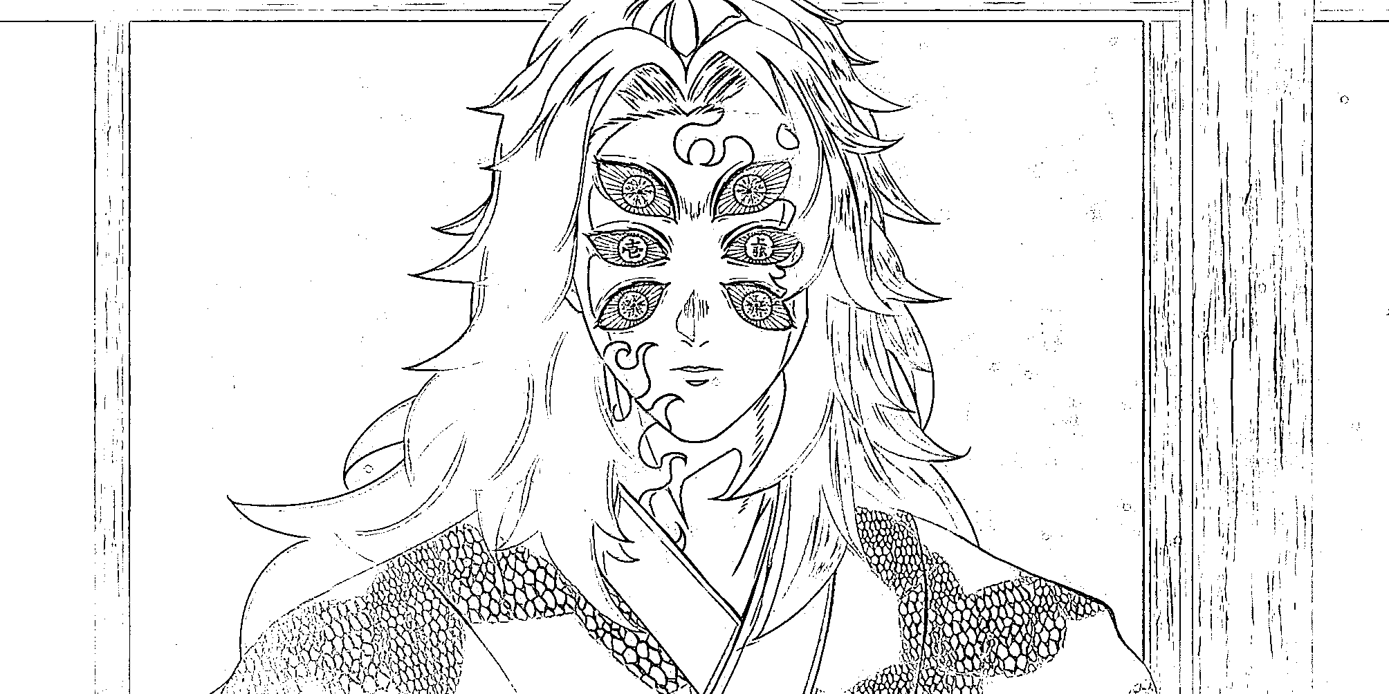 Coloriage Le visage de Kokushibo est cool