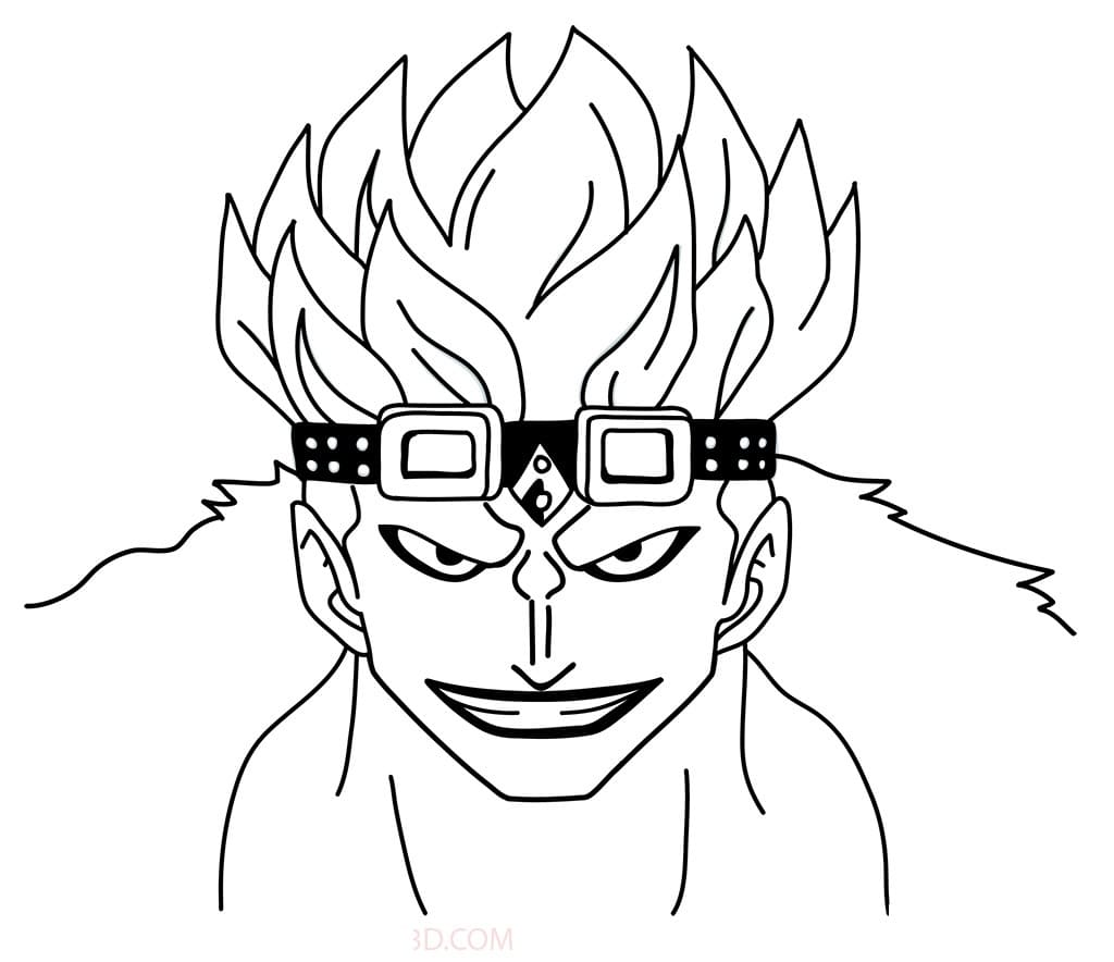 Coloriage Le visage d'Eustass Kidd
