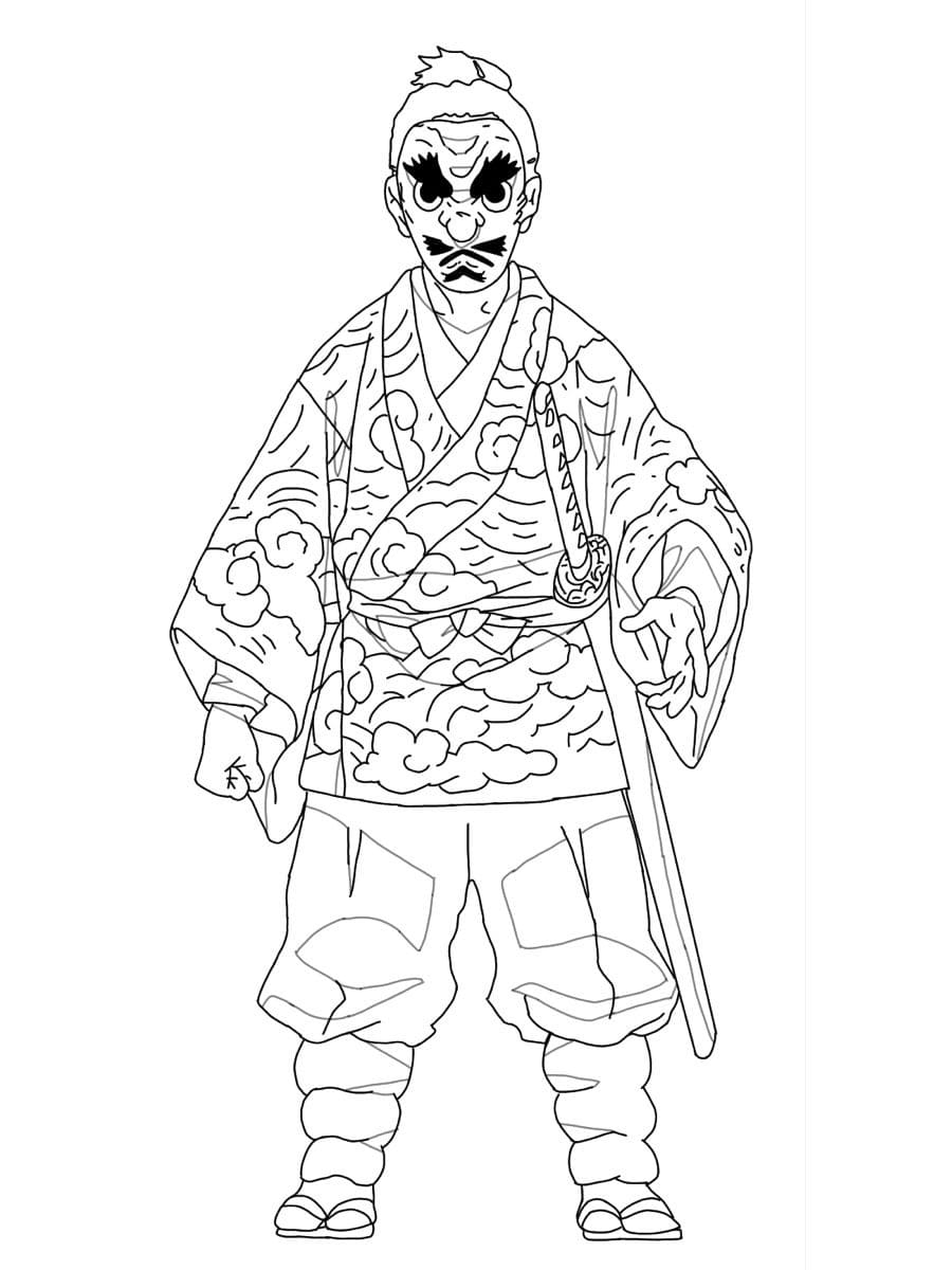 Coloriage Sakonji Urokodaki de Demon Slayer