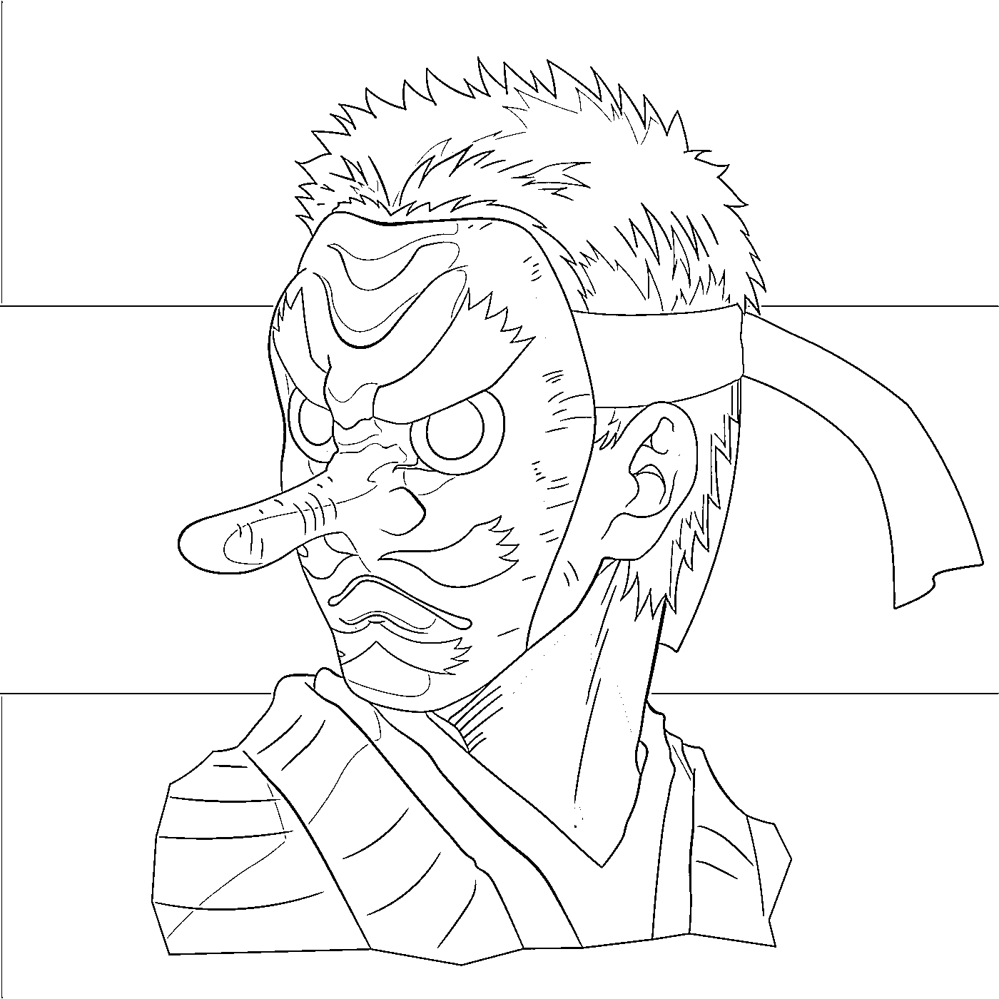 Coloriage Visage de Sakonji Urokodaki