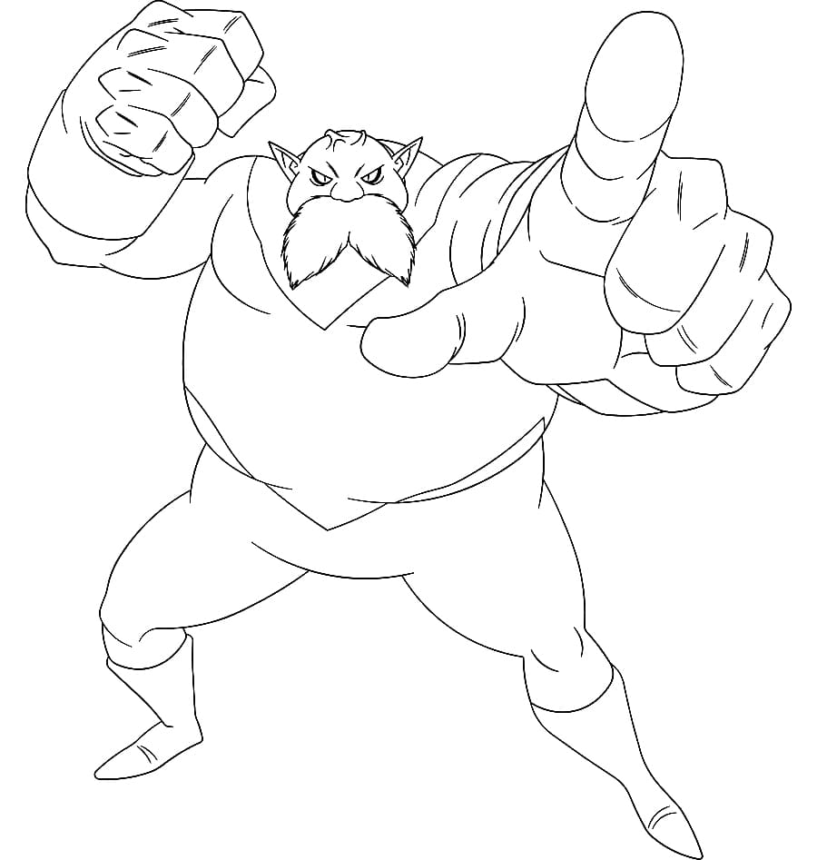 Coloriage Toppo de Anime Dragon Ball Super