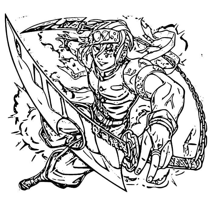 Coloriage Attaque de Tengen Uzui