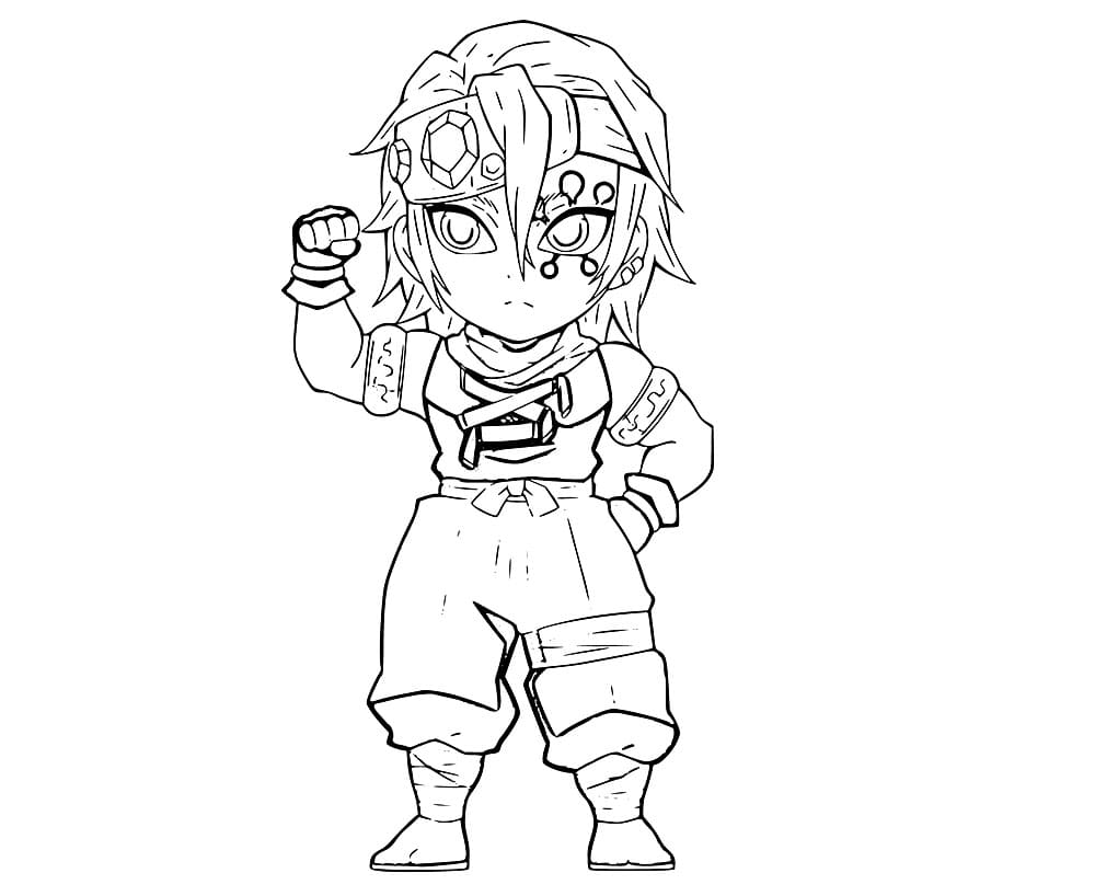 Coloriage Cool chibi Tengen Uzui