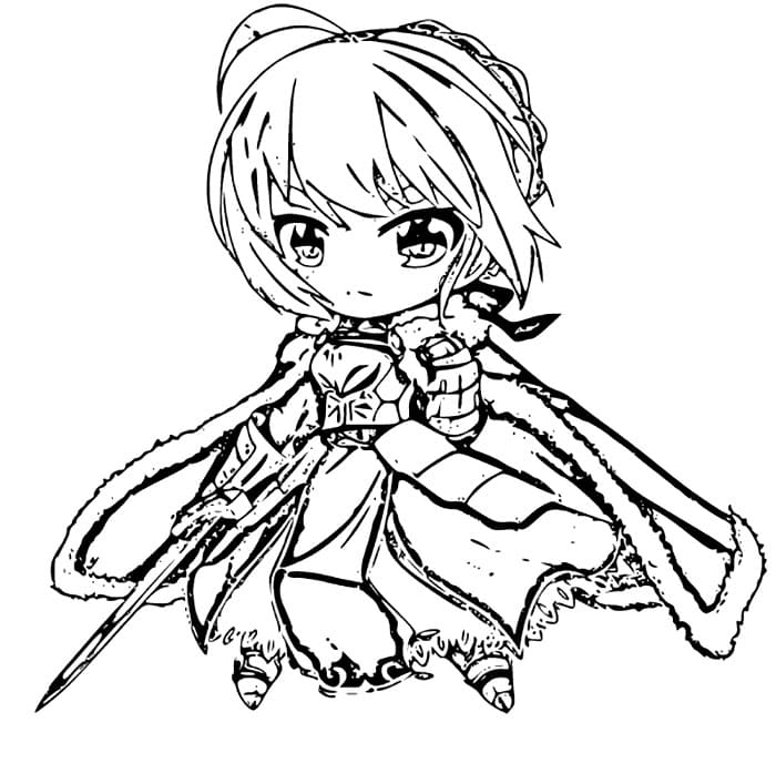 Coloriage Image de Chibi Saber