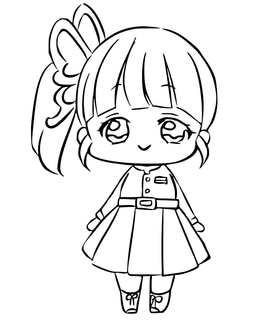 Coloriage Kanao Tsuyuri chibi mignon