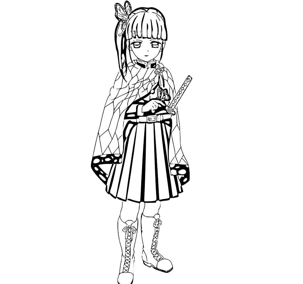 Coloriage Kanao Tsuyuri debout