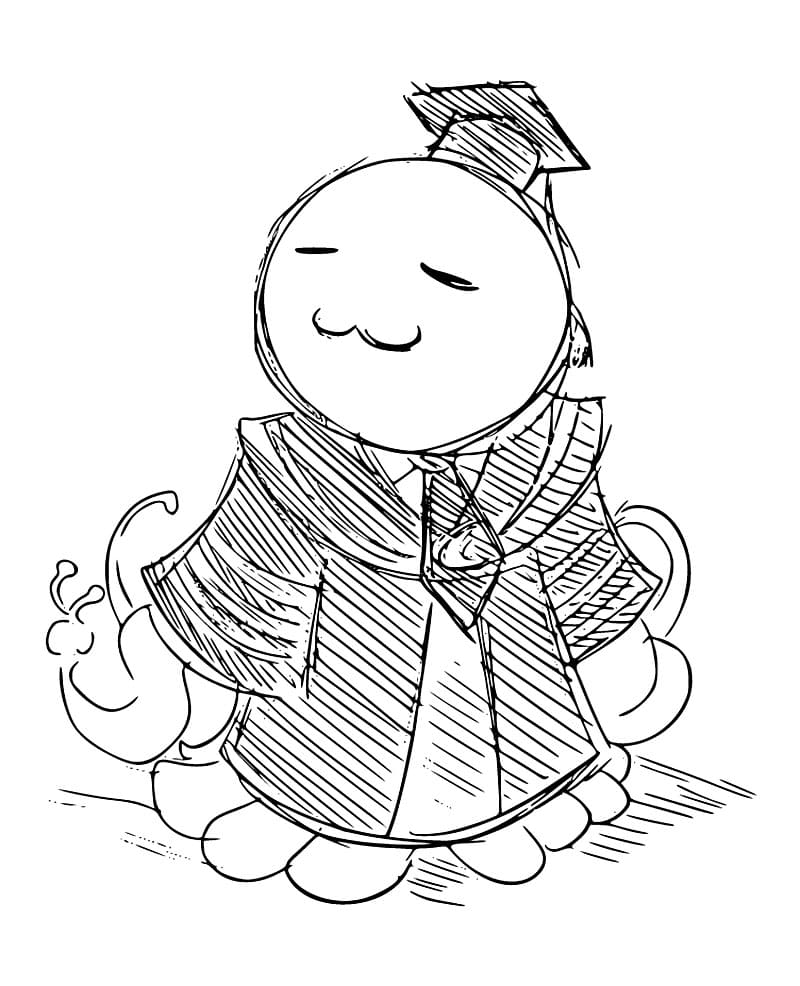 Coloriage Koro-sensei mignon souriant