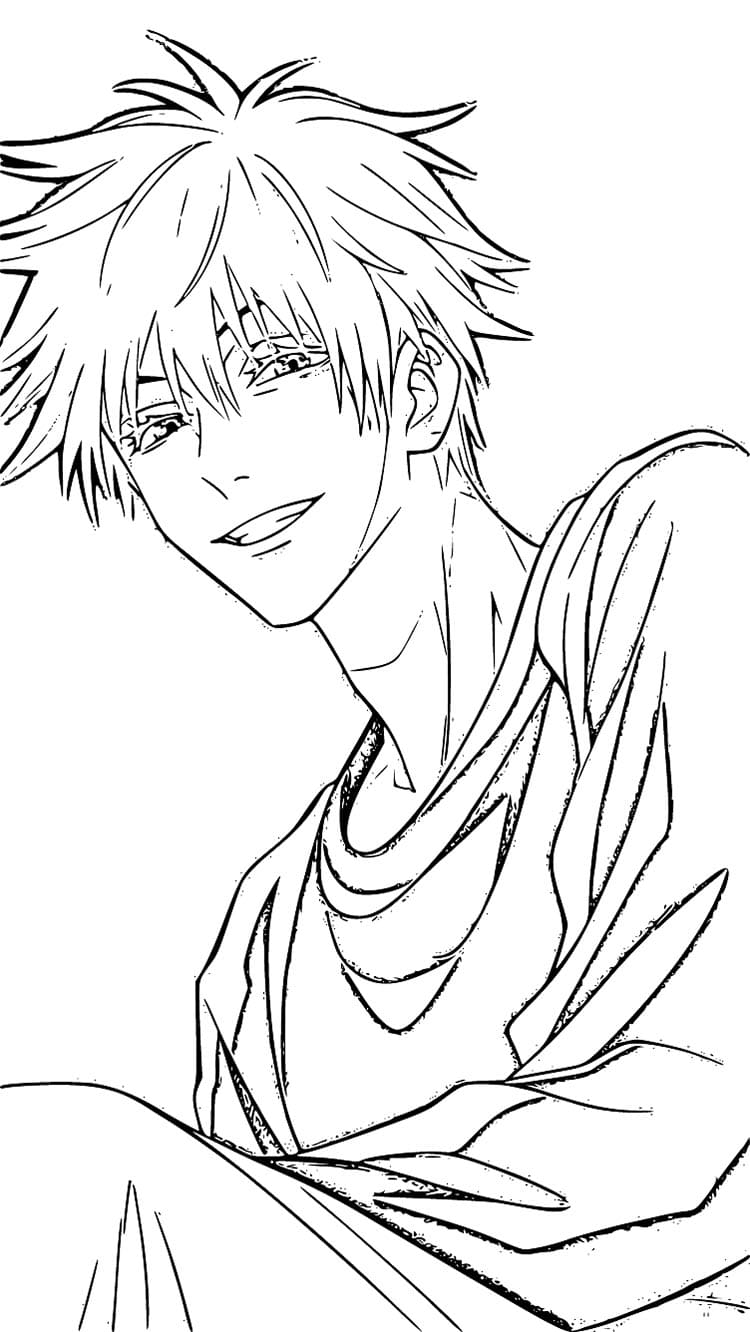 Coloriage Satoru Gojo impression gratuite