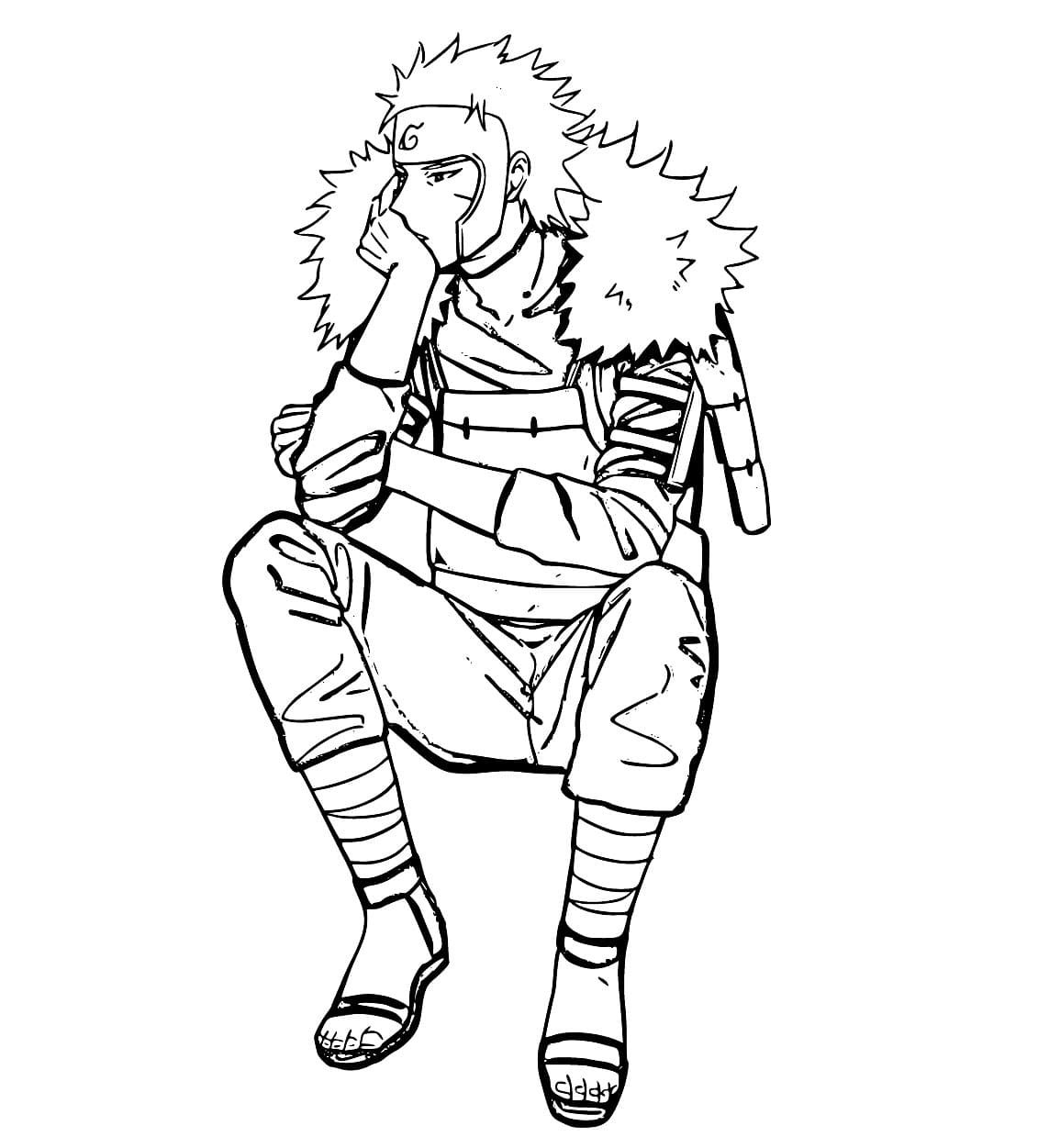 Coloriage Tobirama Senju assise