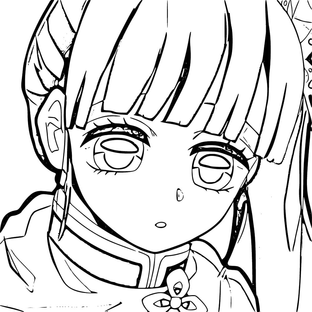 Coloriage Visage de Kanao Tsuyuri