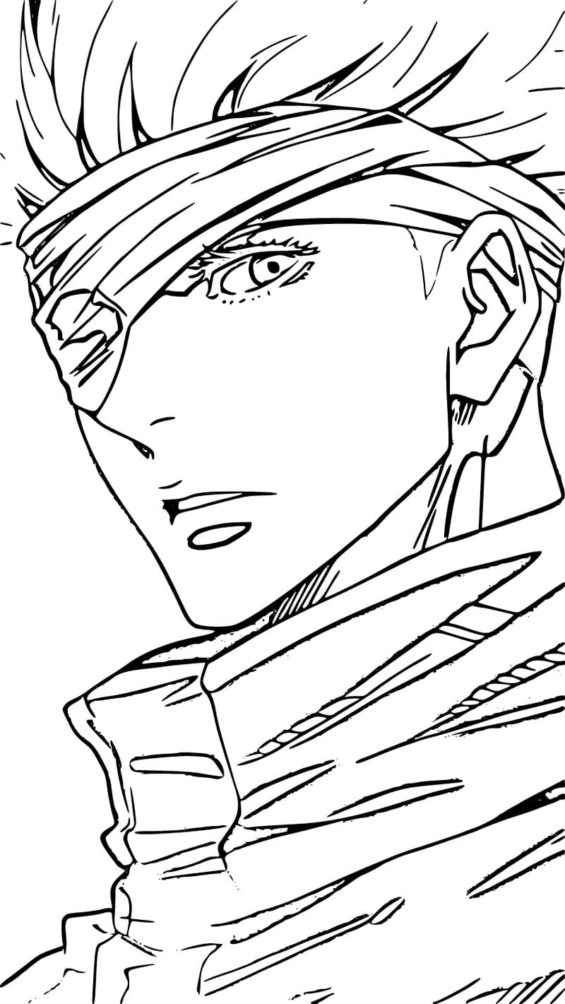 Coloriage Visage de Satoru Gojo