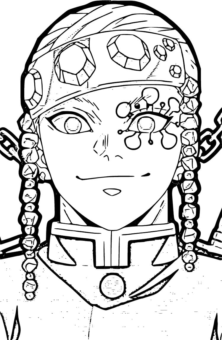 Coloriage Visage de Tengen Uzui