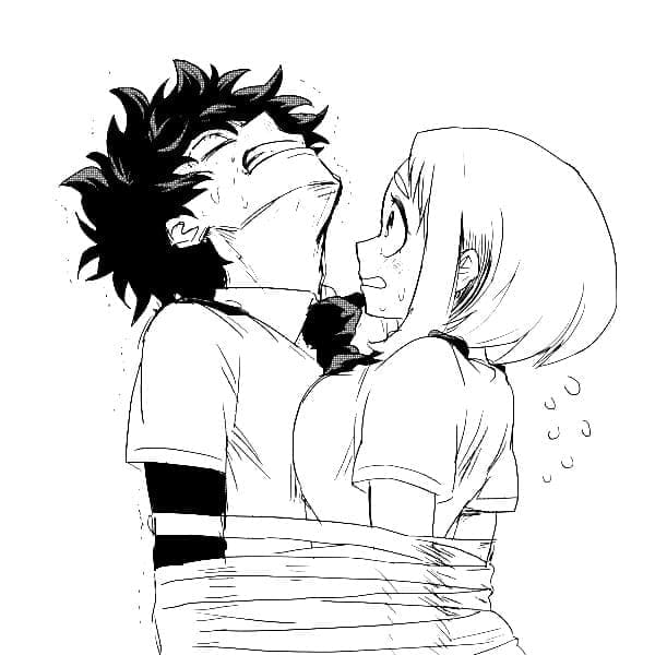 Coloriage Deku et Uraraka