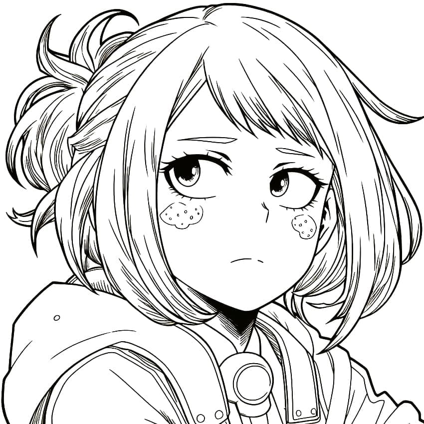 Coloriage Ochaco Uraraka imprimable