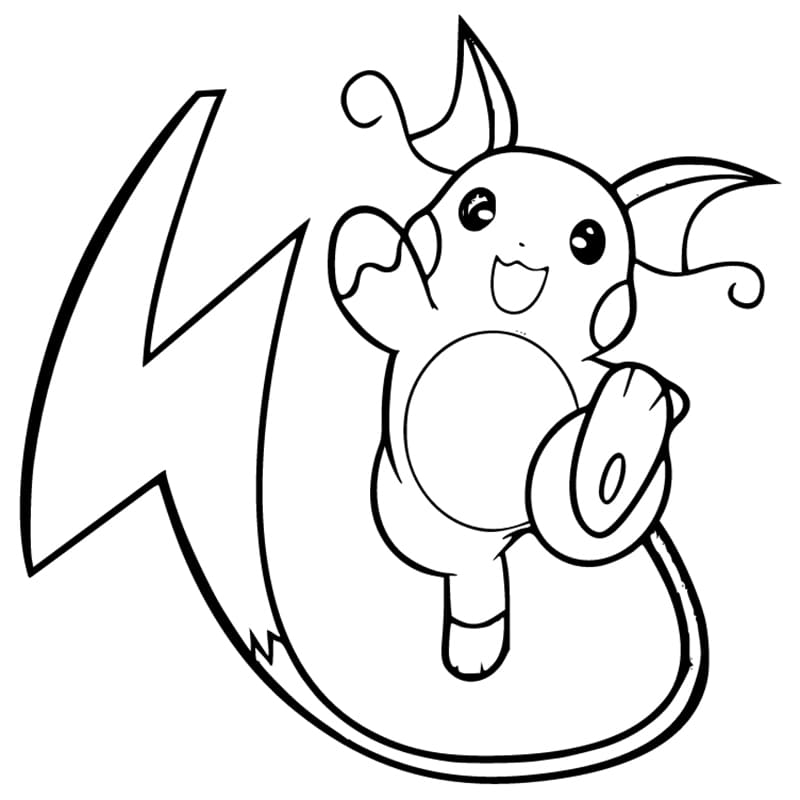 Coloriage Raichu heureux