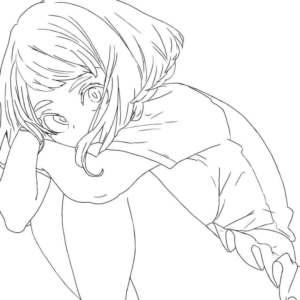 Coloriage Triste Ochaco Uraraka