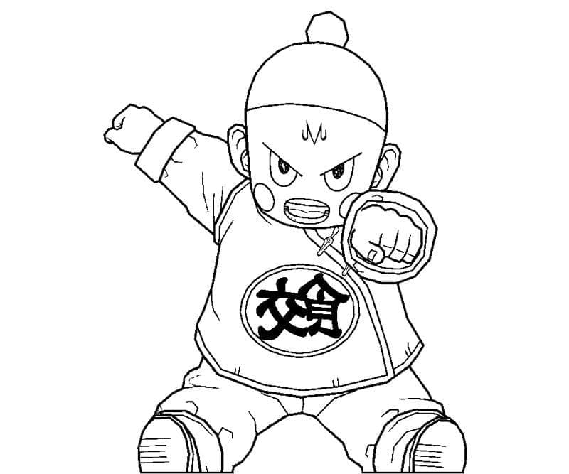 Coloriage Chaozu de dragon ball