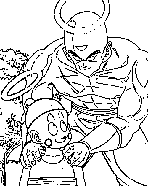 Coloriage Chaozu et Tien Shinhan