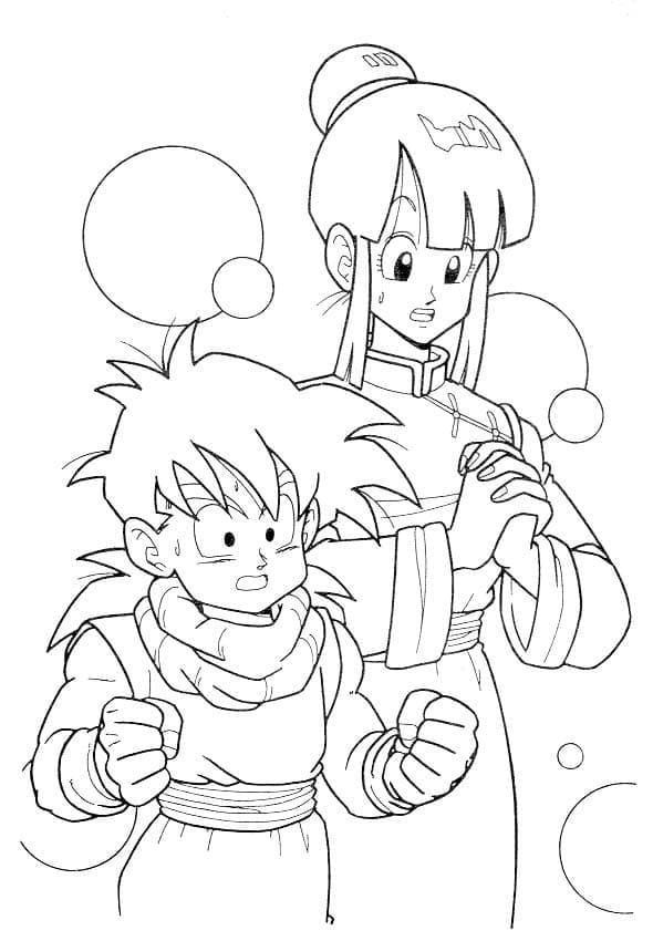 Coloriage Gohan et Chi-Chi