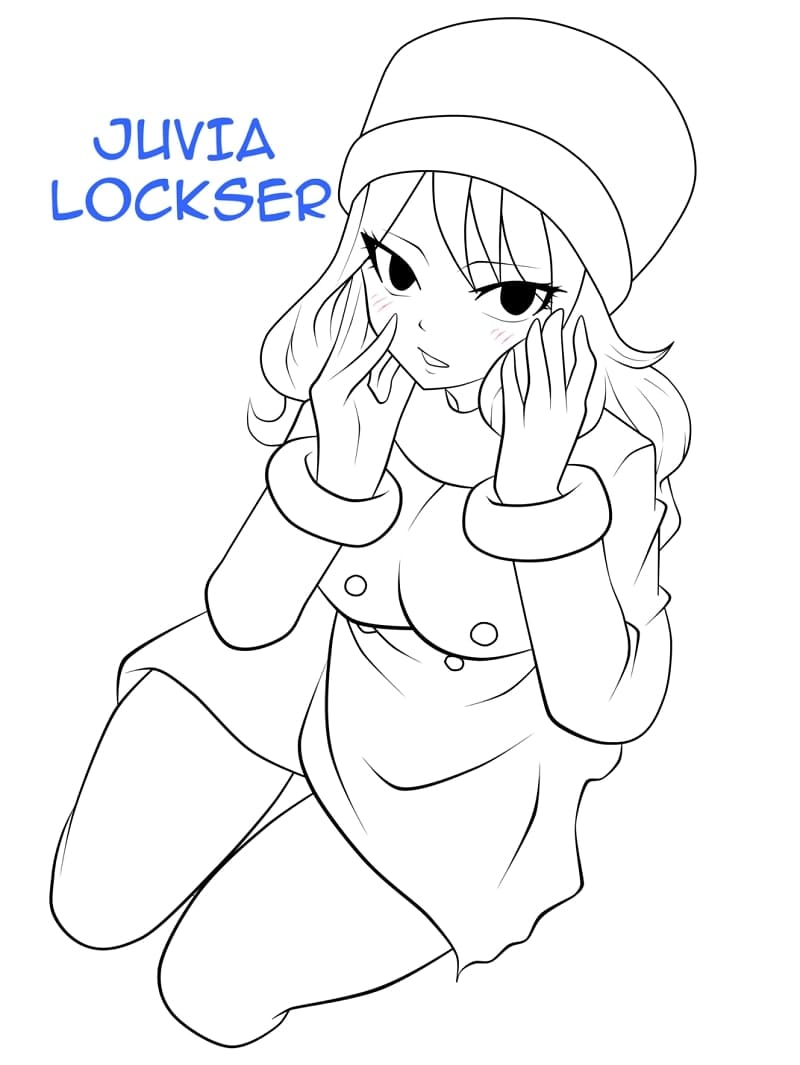 Coloriage Juvia Lockser assise