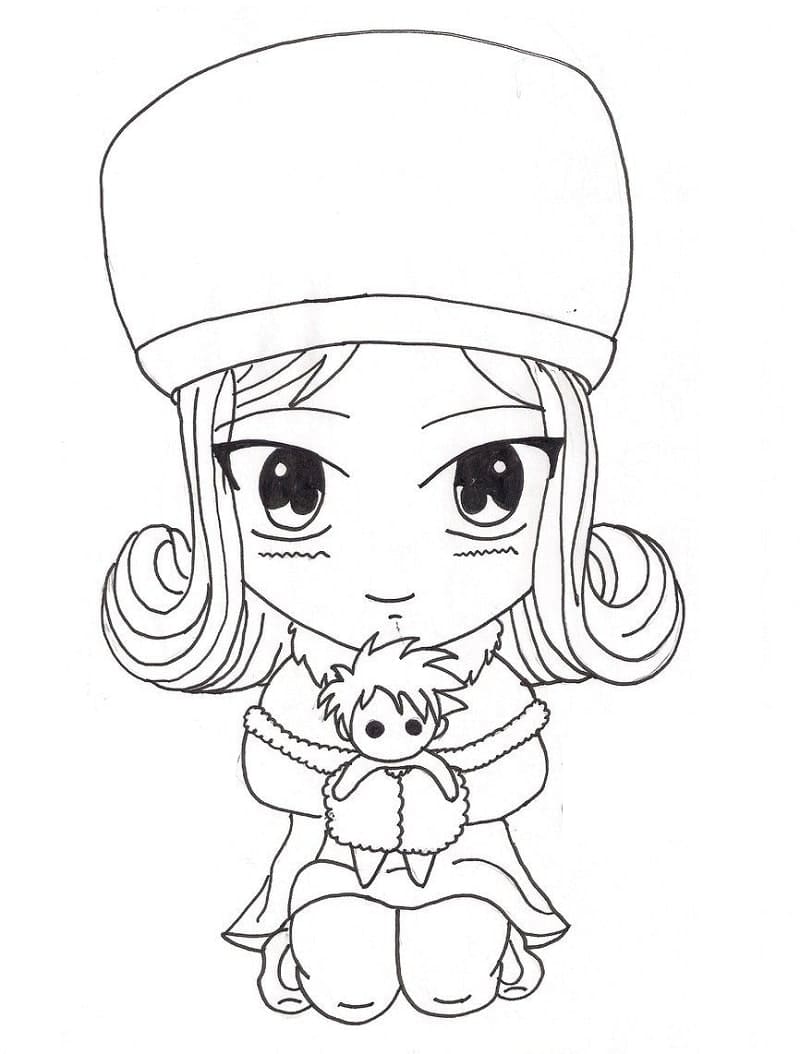 Coloriage Juvia Lockser chibi