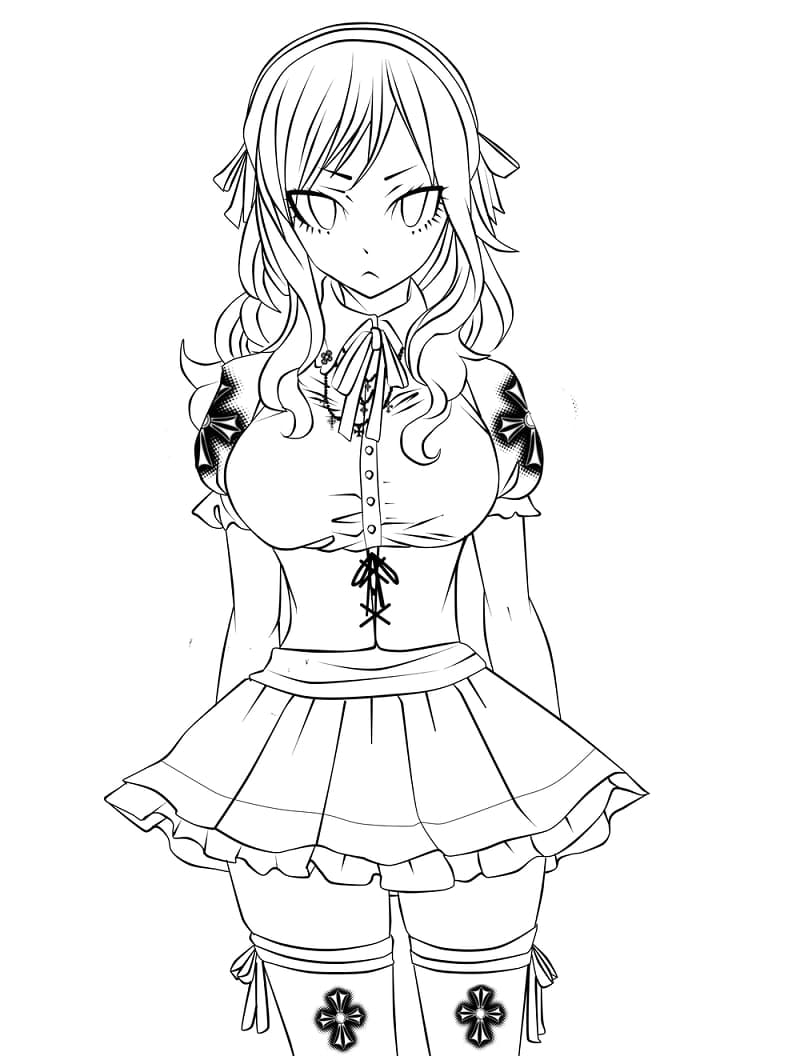 Coloriage Juvia Lockser femme de ménage