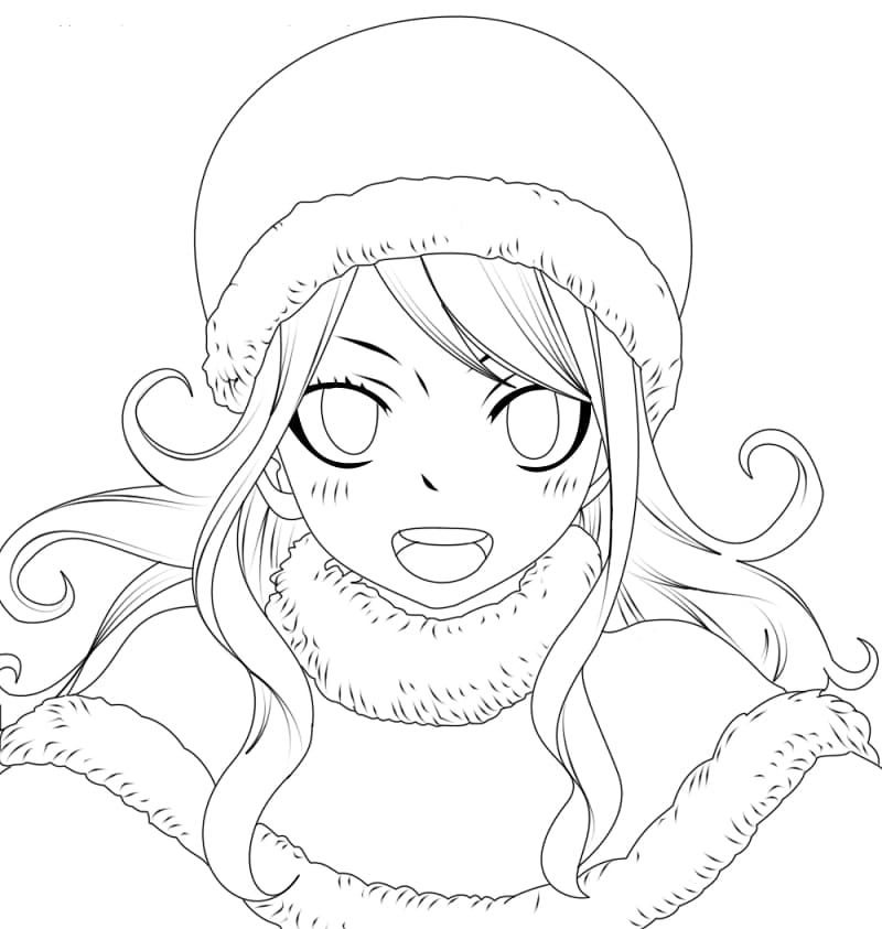 Coloriage Juvia Lockser heureuse