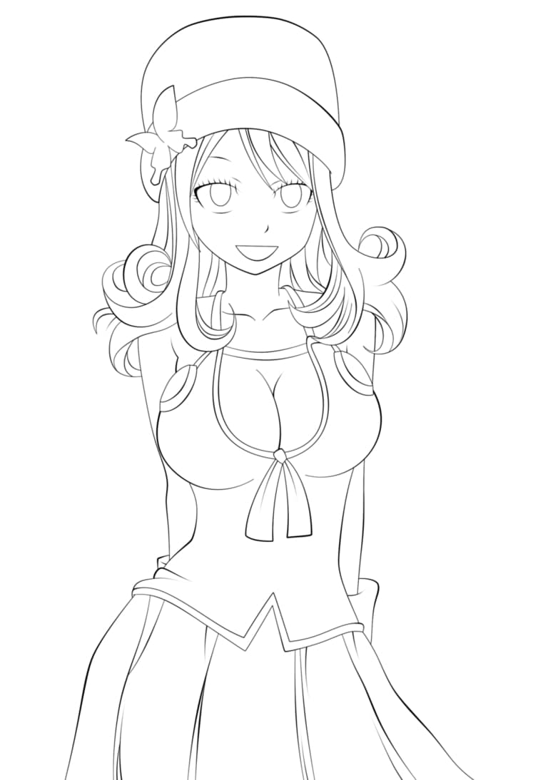 Coloriage Juvia Lockser sourit