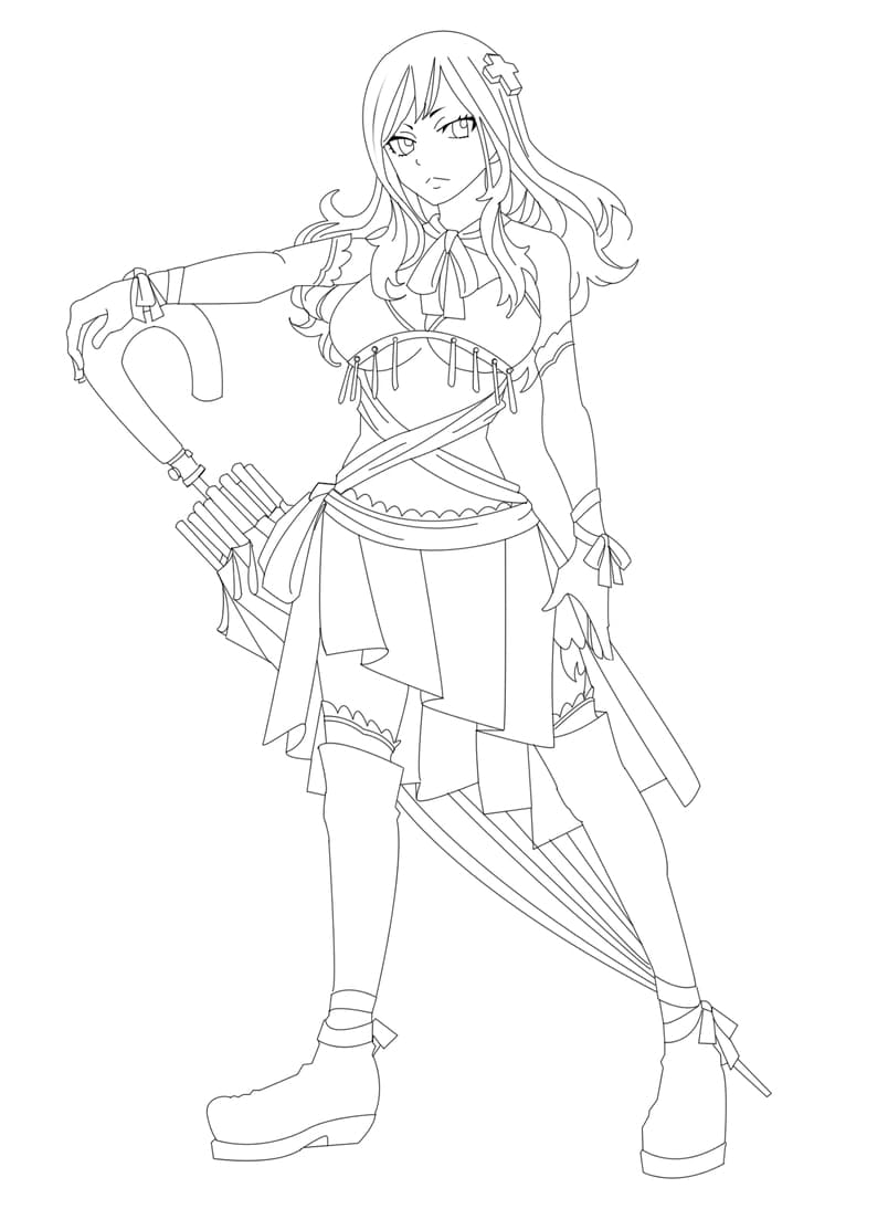 Coloriage Juvia Lockser très mignonne