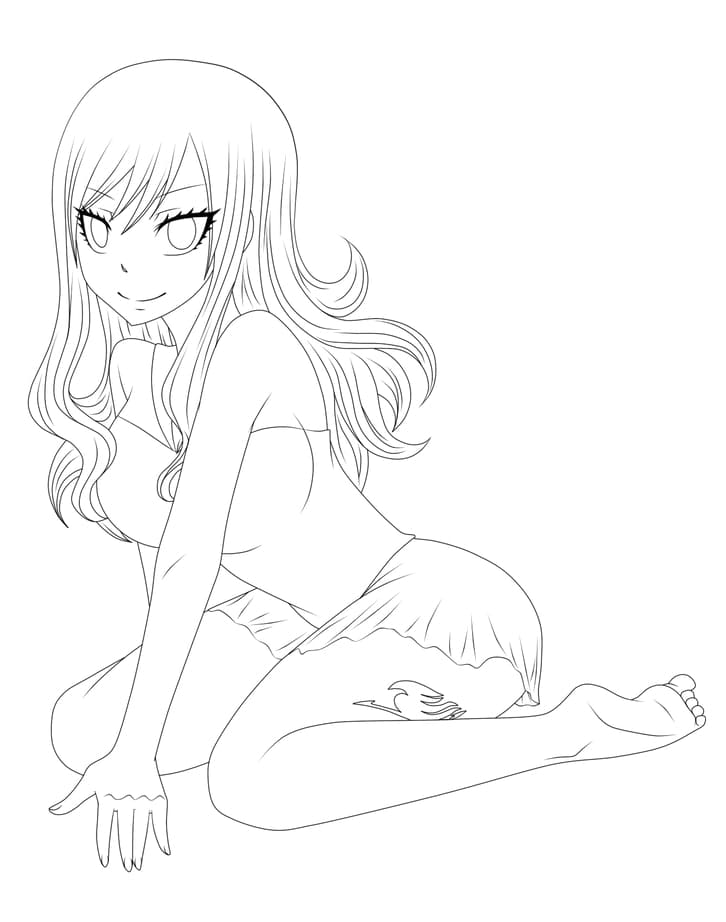 Coloriage Juvia Lockser va à la plage