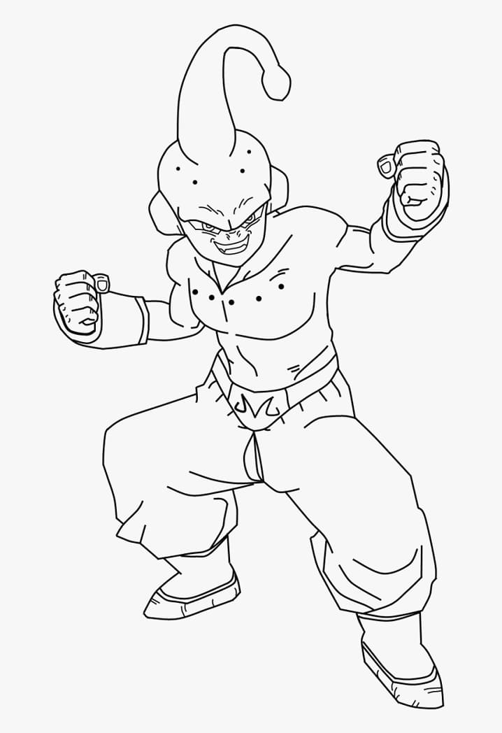 Coloriage Le méchant Majin Boo de Dragon Ball