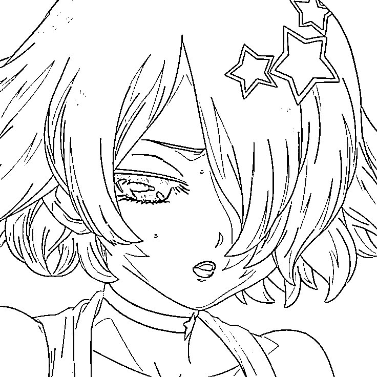 Coloriage Luna Wright triste