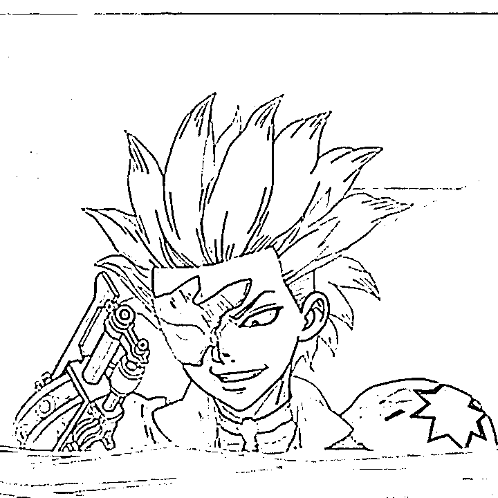 Coloriage Yo Uei avec une arme à feu