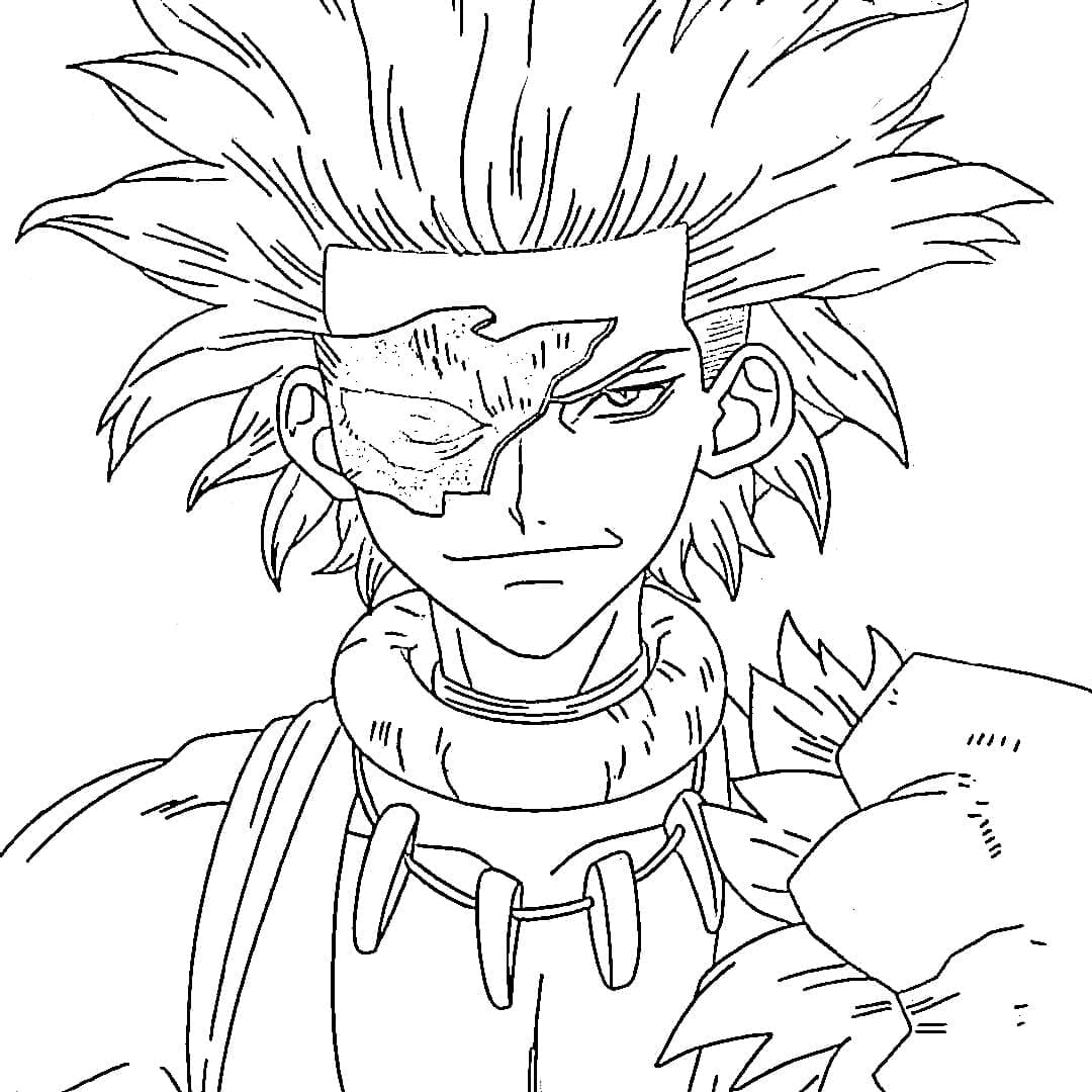 Coloriage Yo Uei de Anime Dr Stone