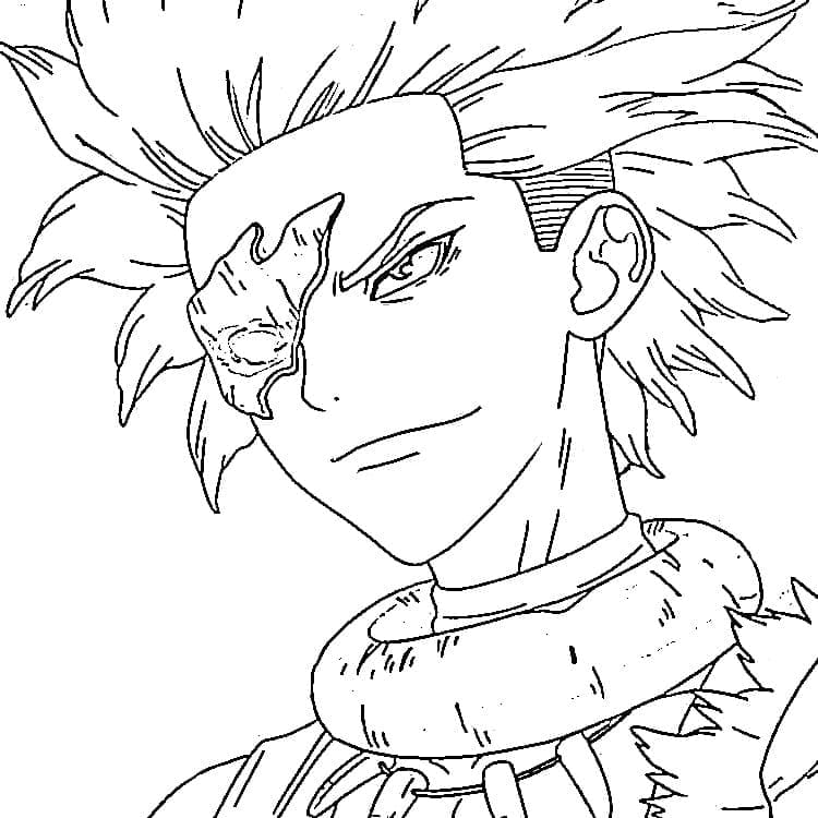 Coloriage Yo Uei de Dr Stone