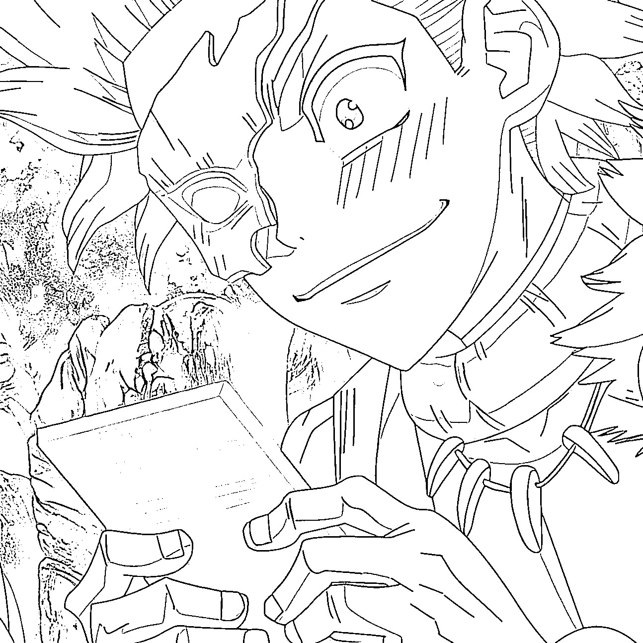 Coloriage Yo Uei heureux