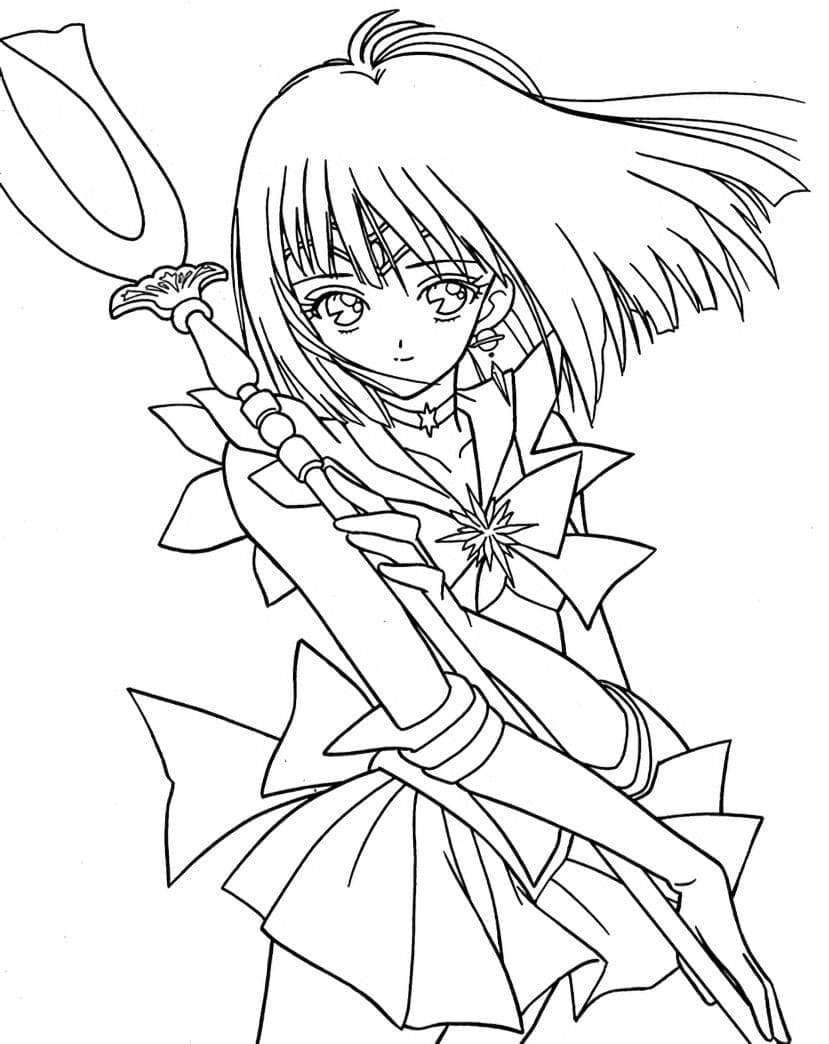 Coloriage Combat de Hotaru Tomoé