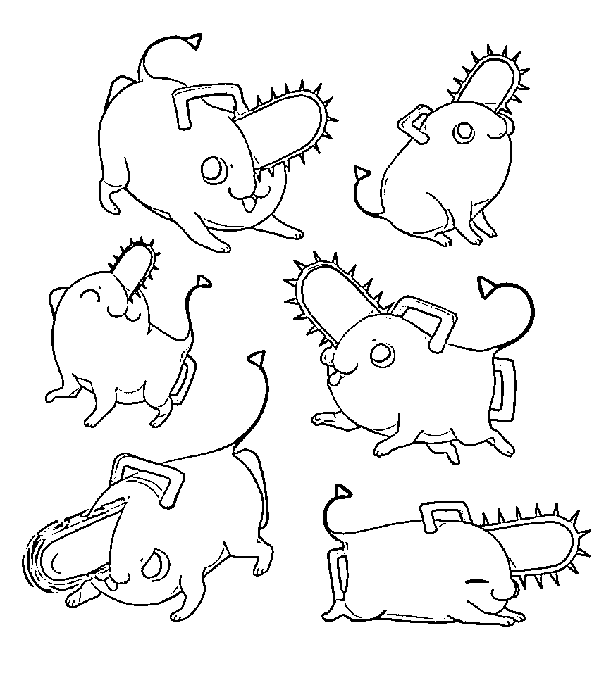 Coloriage Emoji Pochita